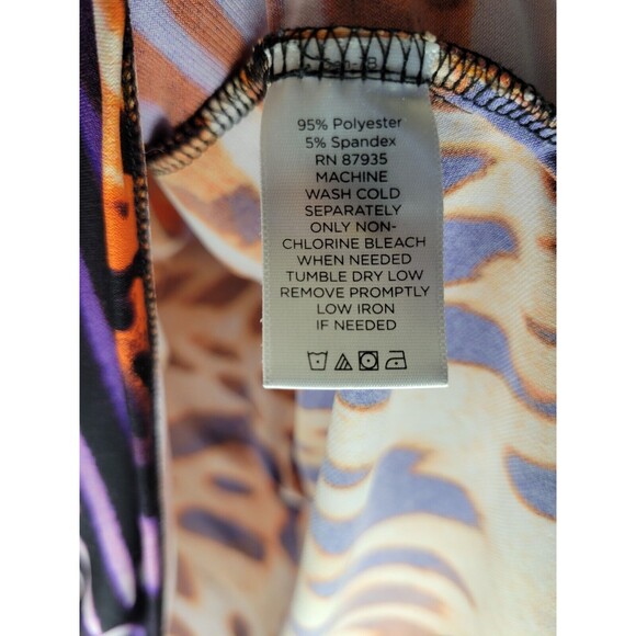 Susan Graver Women's SZ 2XL Blouse Shirt 3/4 Sleeve Zebra Leopard Halloween Core - Picture 6 of 8